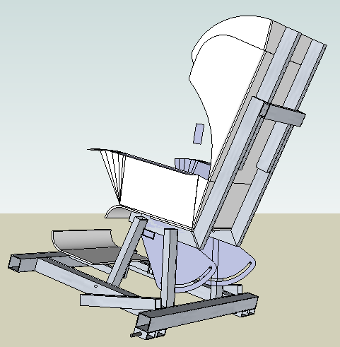 Trapezoidal suspension of the seat