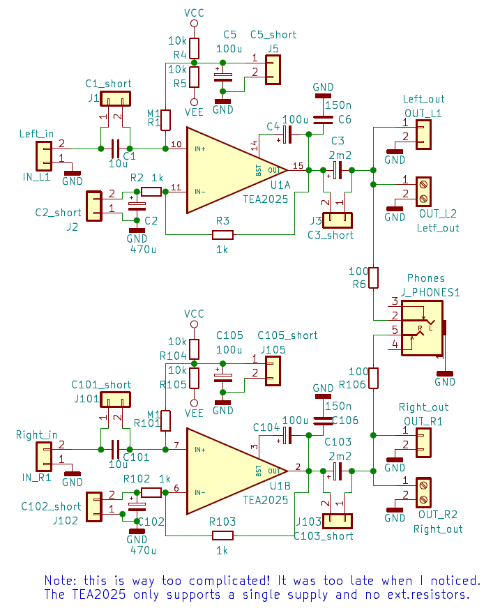 TEA2025 board schematic